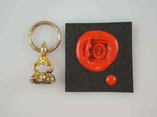 Georgian gilt and stone set seal with Snake and HOPE intaglio c1820