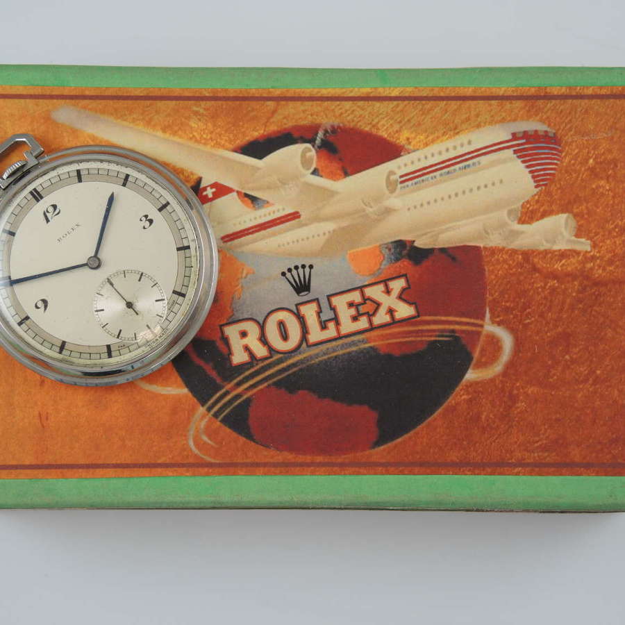 Genuine vintage steel Rolex pocket watch c1930
