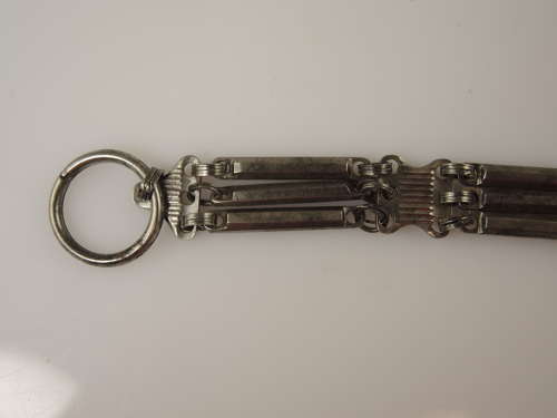 Georgian cut steel pocket watch chain with seal c1770