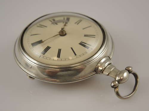 Georgian English silver pair cased verge by Robt KELL, Liverpool c1824