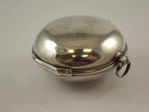 English silver champleve dial verge pocket watch by Delapont, London c1747