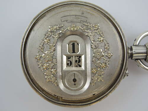 Vintage silver Jump Digital pocket watch c1910