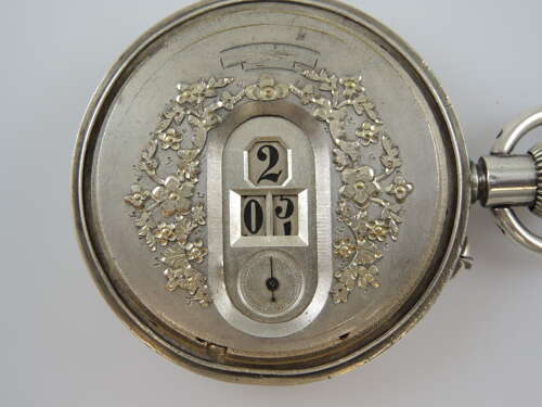 Vintage silver Jump Digital pocket watch c1910