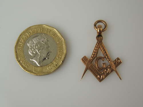 9K Gold MASONIC Fob c1918