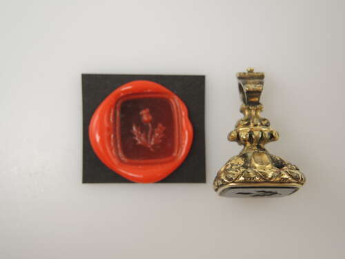 Georgian seal with a THISTLE intaglio c1820