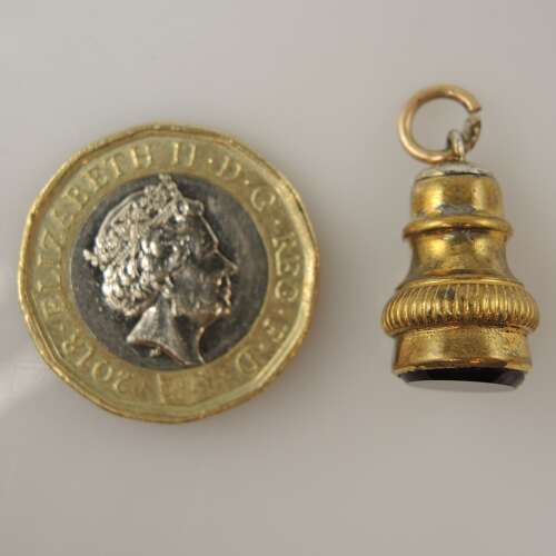 Victorian gilt and stone set fob c1850