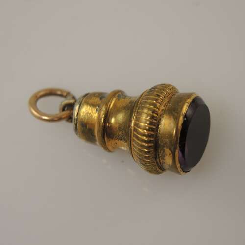 Victorian gilt and stone set fob c1850