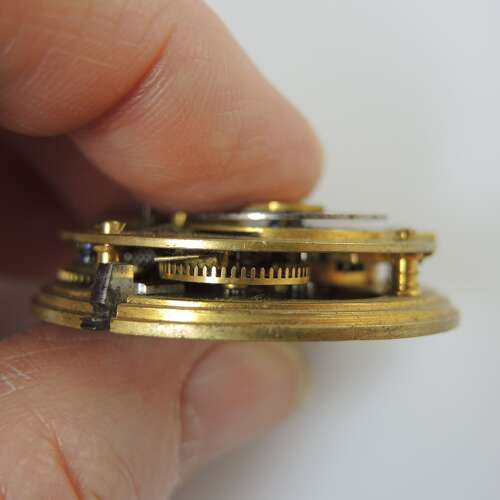 Georgian verge fusee pocket watch movement. Davies, Brecon c1820