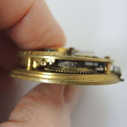 Georgian verge fusee pocket watch movement. Davies, Brecon c1820