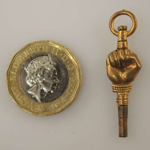 Victorian CLENCHED FIST shaped pocket watch key c1850