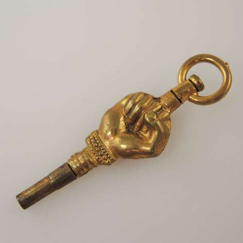 Victorian CLENCHED FIST shaped pocket watch key c1850