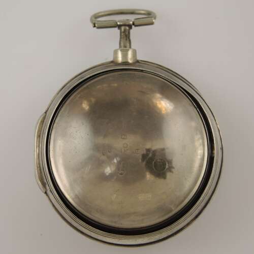 GEORGIAN English silver PAIR CASE for a VERGE pocket watch c1810
