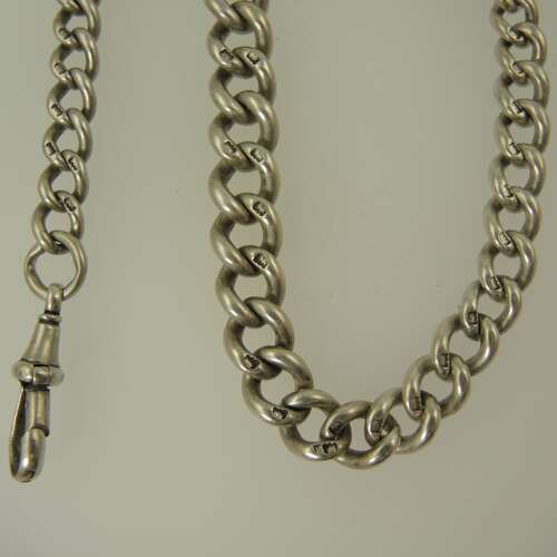 Good English Silver Single pocket Watch Chain. Birmingham 1915