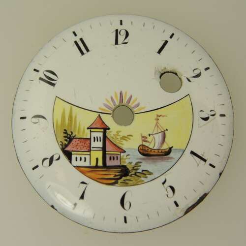 Georgian original PAINTED enamel VERGE Dial c1800