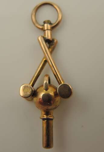 Solid 15K Gold CROQUET pocket watch key c1850