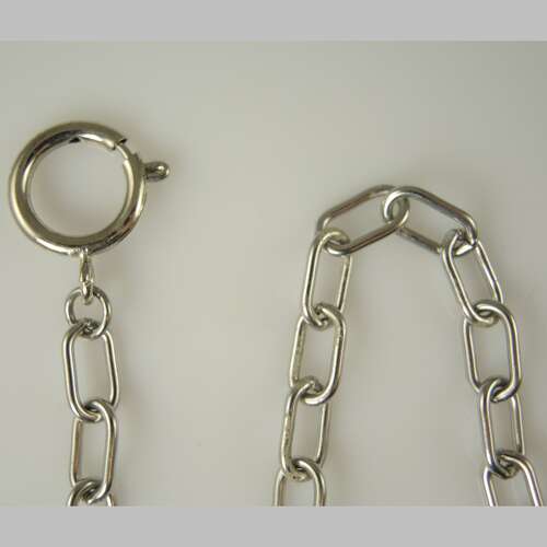 Vintage white metal pocket watch chain c1910