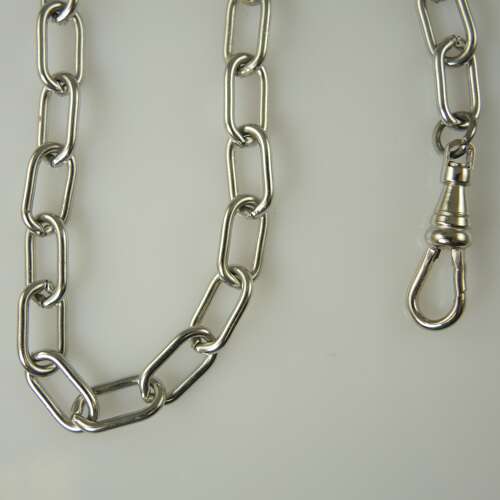 Vintage white metal pocket watch chain c1910
