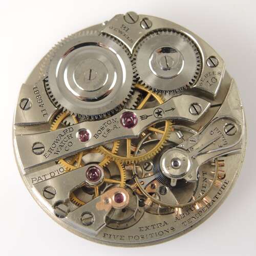 16s 21 Jewel E. Howard Watch Co series 10 pocket watch movement c1910