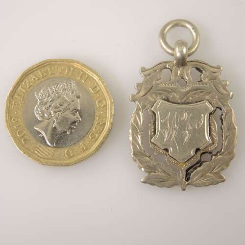 English silver medal fob c1945