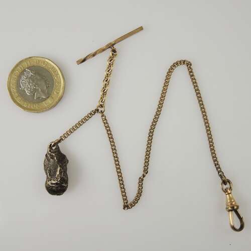 Fine vintage pocket watch chain with a nugget fob c1910