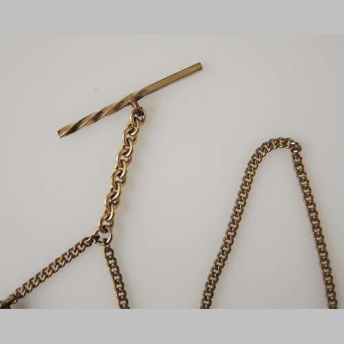 Fine vintage pocket watch chain with a nugget fob c1910
