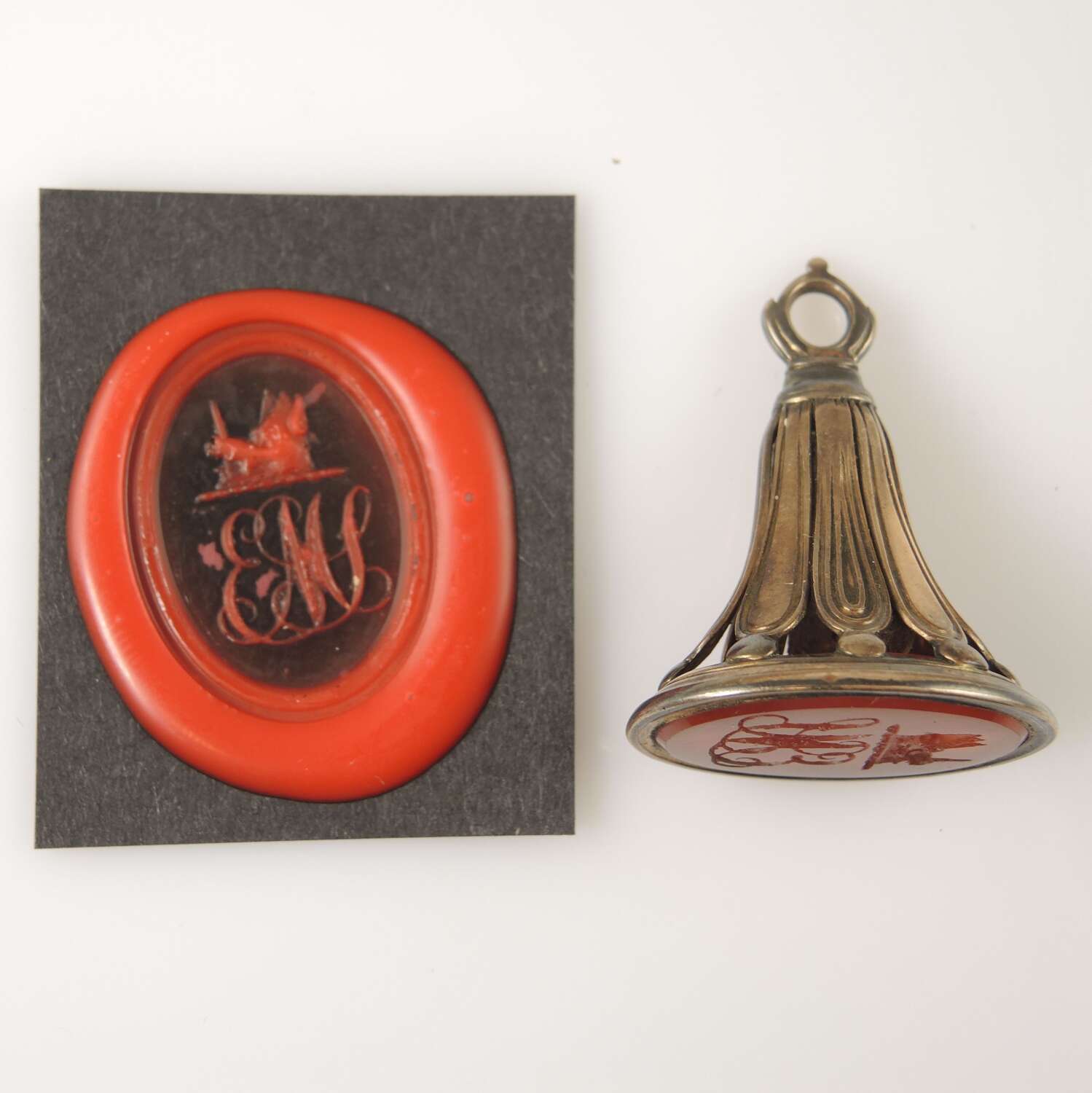 Georgian gilt Seal with “EML initials intaglio 1810