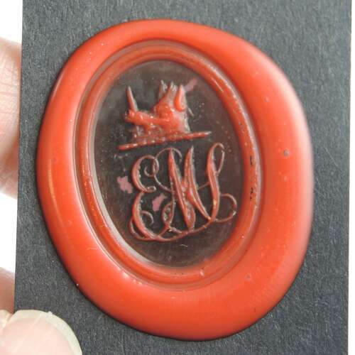 Georgian gilt Seal with “EML initials intaglio 1810