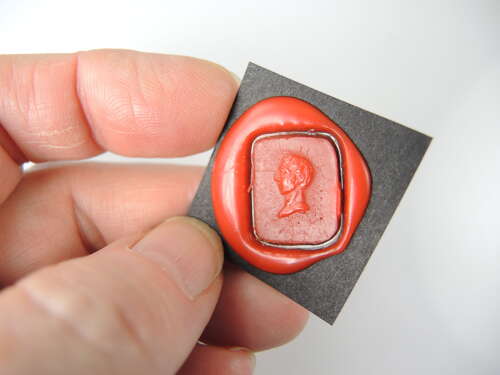 Victorian gilt Seal with intaglio 1850