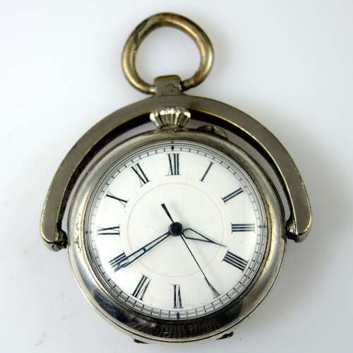 Unusual silver and enamel RED CROSS fob watch c1910