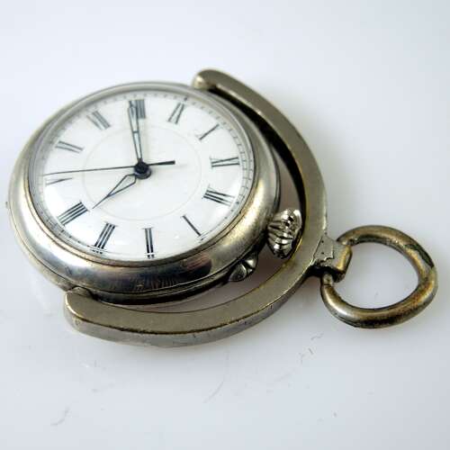 Unusual silver and enamel RED CROSS fob watch c1910