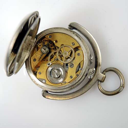 Unusual silver and enamel RED CROSS fob watch c1910
