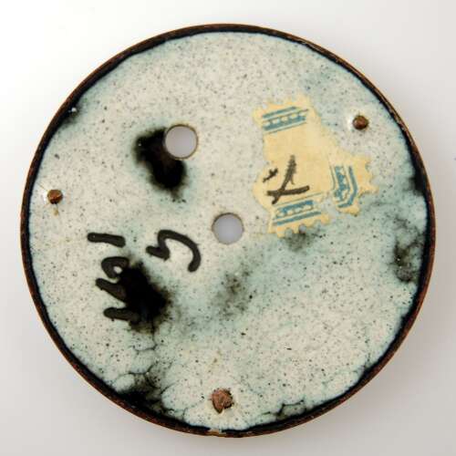 Georgian original PAINTED enamel VERGE Dial . PATRON c1800