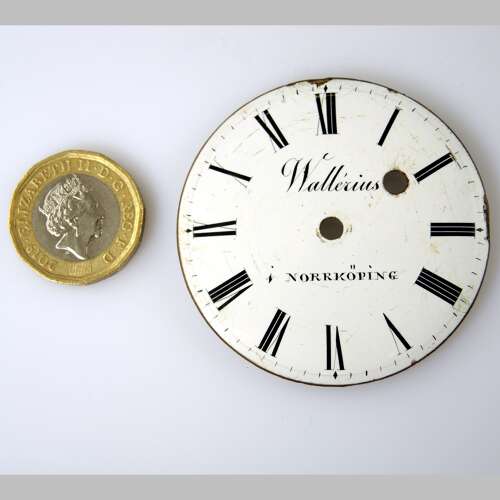 Georgian enamel VERGE Dial. Wallerius, Norrköping  c1800