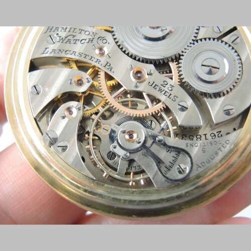 Mint 16s 23J Hamilton 950E pocket watch c1939